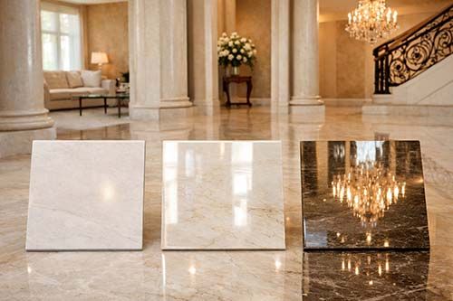 Finitions du marbre : satiné, brillant, très brillant